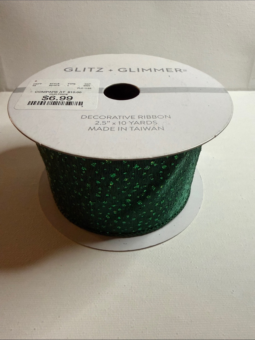 Green Decorative Holiday Ribbon - Picture 3 of 4